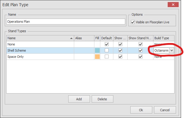 Screenshot: Once the above has been done your stands should look like the below and the Stand types sh