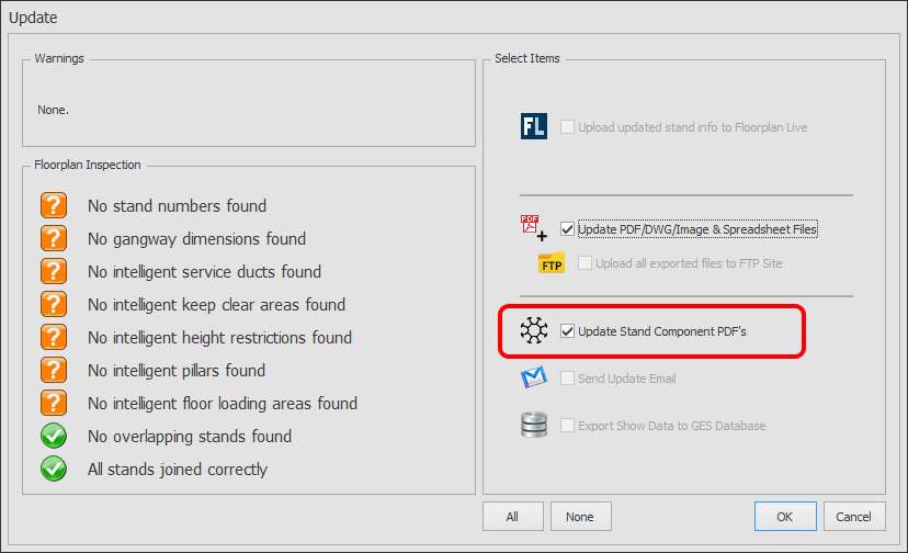 Screenshot: NOTE: If you want the whole floorplan shown on the 2nd page of your components PDF, edit t