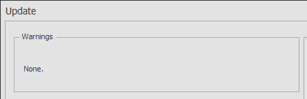 Screenshot: If you are happy with the warnings and actions that are ticked, click OK to start the acti