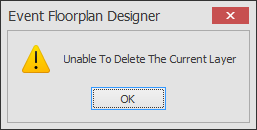 Screenshot: You may get one of these message while trying to delete a layer: