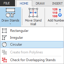 Screenshot: Select the 'Circular' option highlighted in Blue on the picture below from the HOME ribbon