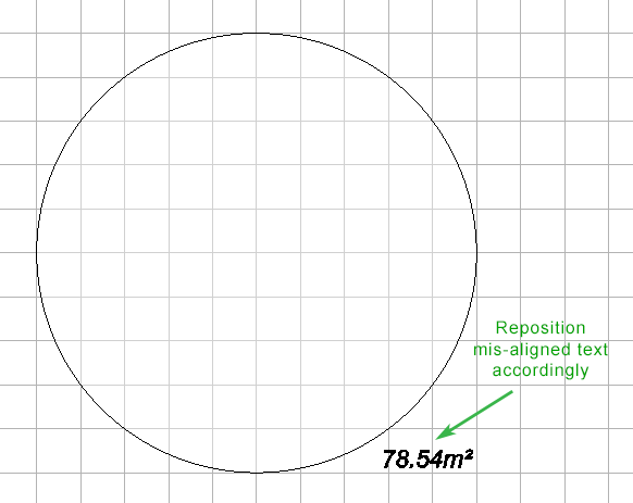 Screenshot: NOTE: Even though you have drawn a Circular stand, the system thinks it is a square so it