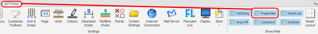Screenshot: To edit the heights for multiple stands you need to use the Properties Explorer, if this i