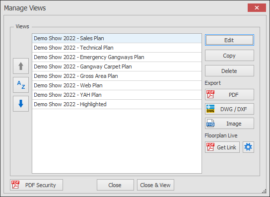 Screenshot: Select the View you want to edit the name for and click the Edit button or, double-click o