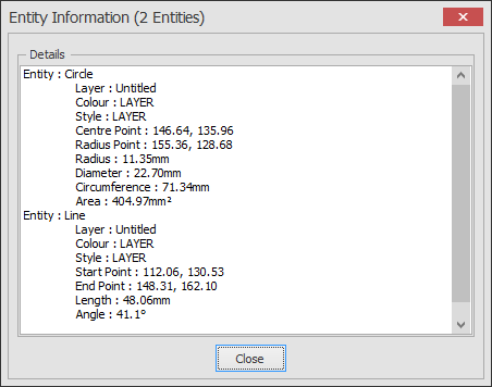 Screenshot: The following message box will now appear showing you all the available information: