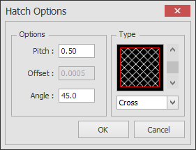 Screenshot: Once you have selected the hatching you want, click OK and go to the next step.