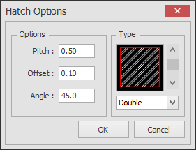 Screenshot: Once you have selected the hatching you want (in this example I have selected Double), cli