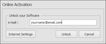 Screenshot: You will now be prompted to add your email address to activate the licence. Enter your ema