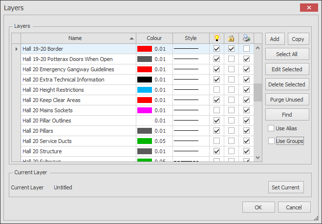 Screenshot: The Layer Manager dialog box will now appear as shown below. See below for an explanation
