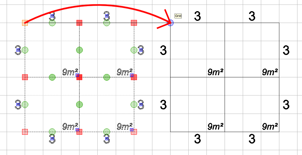 Screenshot: If your mouse is not snapping to the grid points, press F7 on your keyboard. If that does