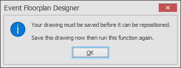 Screenshot: The following message may now appear. If it does, click OK, Save your drawing and then run