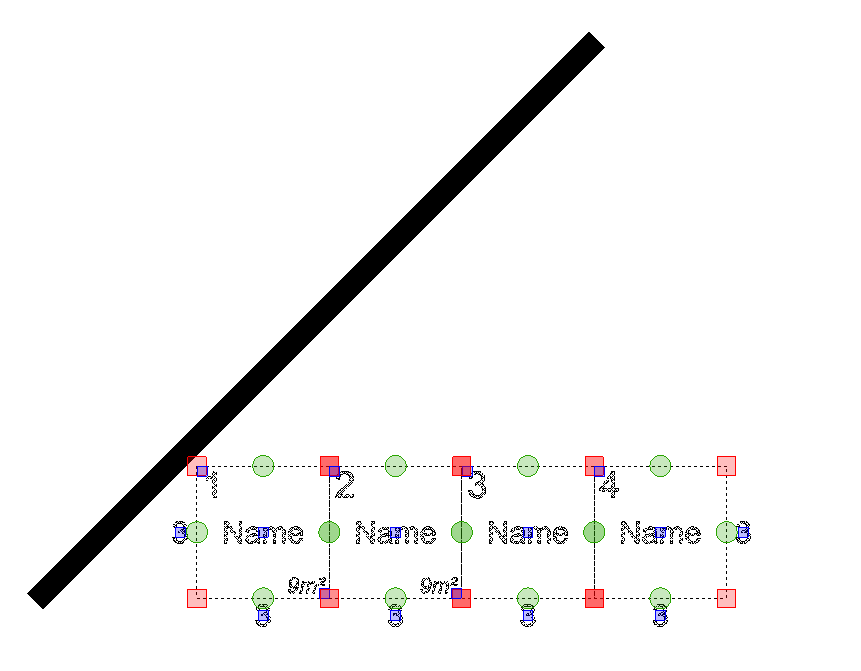 Screenshot: If you want to rotate the stands against an angled venue wall, move them into an approxima