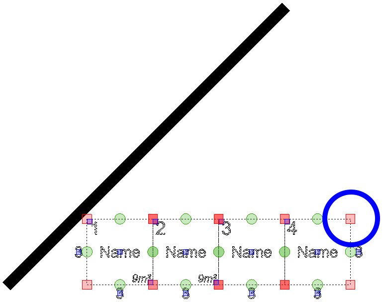 Screenshot: Now select another, different point to use to drag the stands around the pivot point. This
