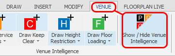 Screenshot: Click the below button to Show / Hide the venue itelligence.