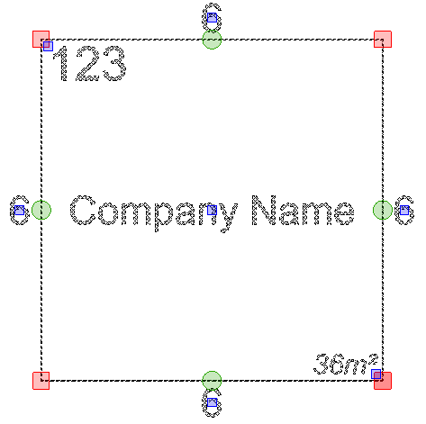 Screenshot: Blue nodes are used to change the shape of your stand.