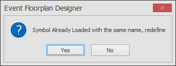 Screenshot: CAUTION 2: If you insert a Symbol and redefine an existing symbol, this cannot be undone.