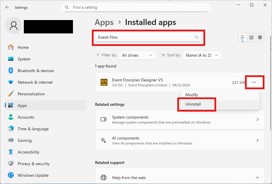 Screenshot: Another message will appear, click Uninstall again.