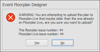 Screenshot: message shown when the floorplan has not yet been linked to Floorplan Live