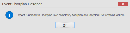 Screenshot: Once the floorplan has finished uploading the following message will appear, click OK.