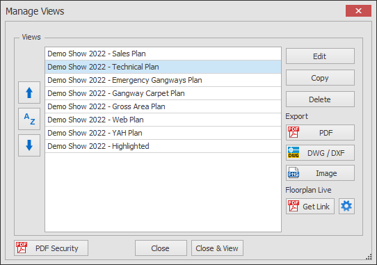 Screenshot: Select the View you want to edit and click the Edit button.