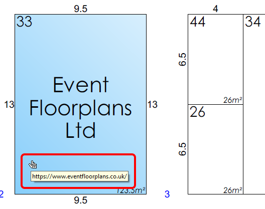 Screenshot: As a default, hyperlinks that have been added to your drawing are clickable on exported PD