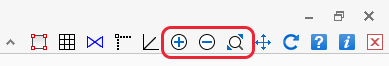 Screenshot: Zoom tools on the System Toolbar - You will also see some Zoom tools on the System Toolbar